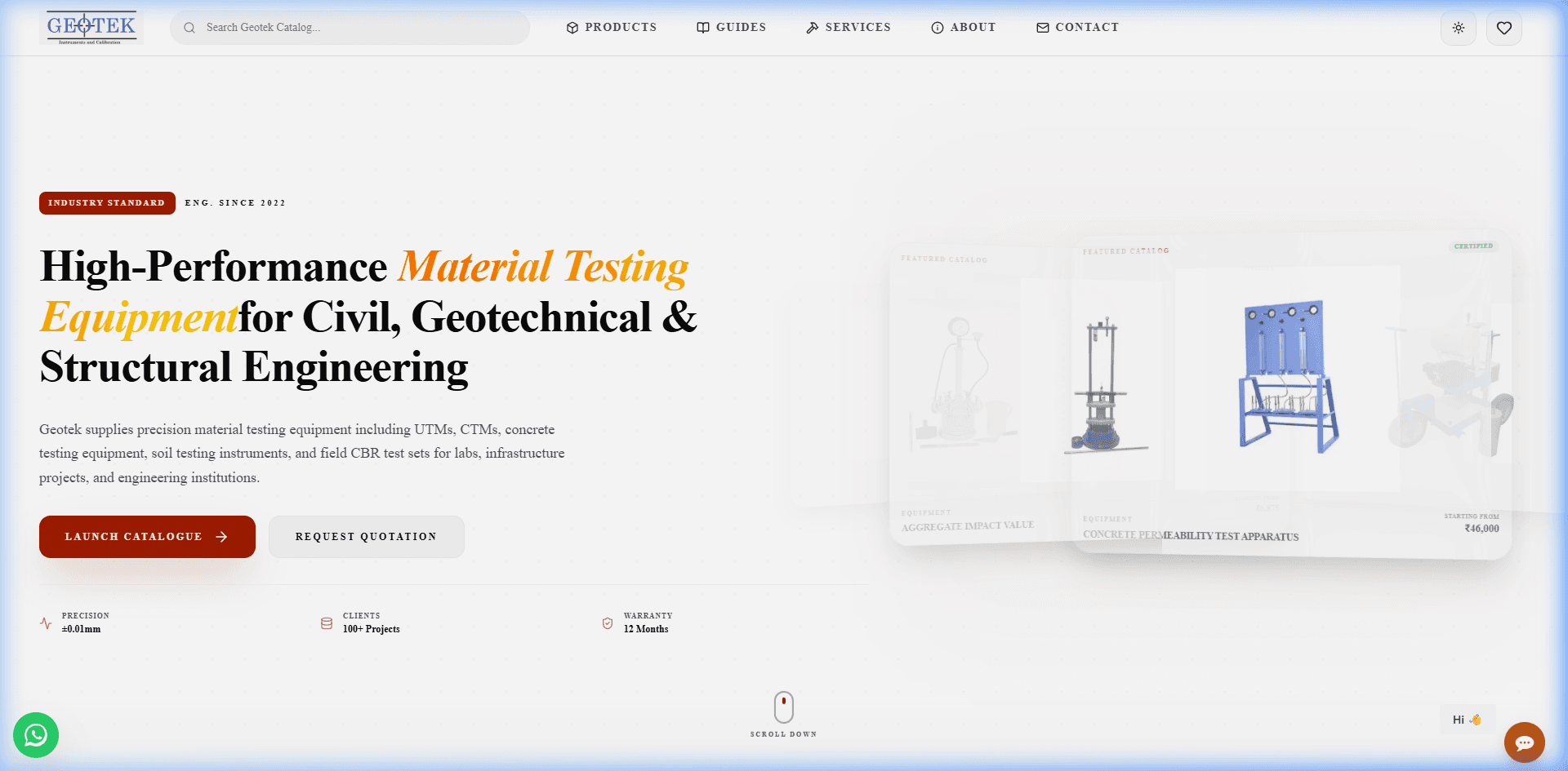 Geotek Instruments Corporate Website visual 1